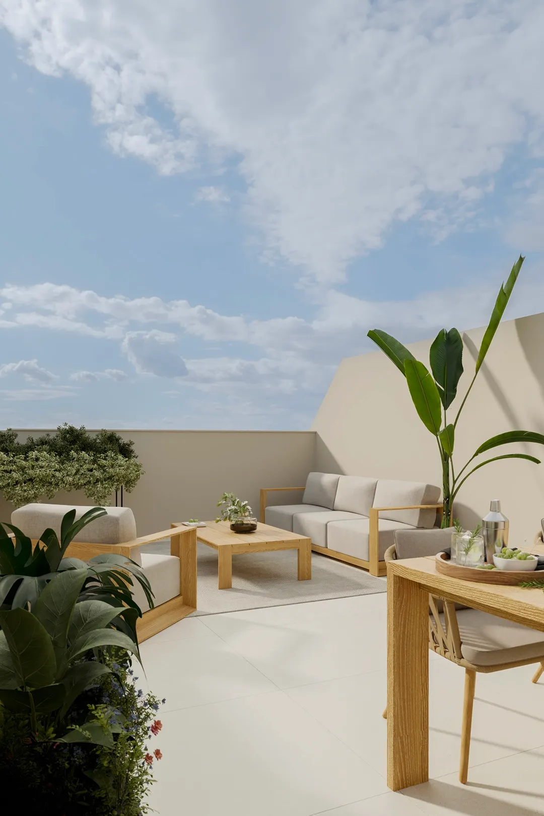 Terraza del ático con vistas panorámicas en Museros