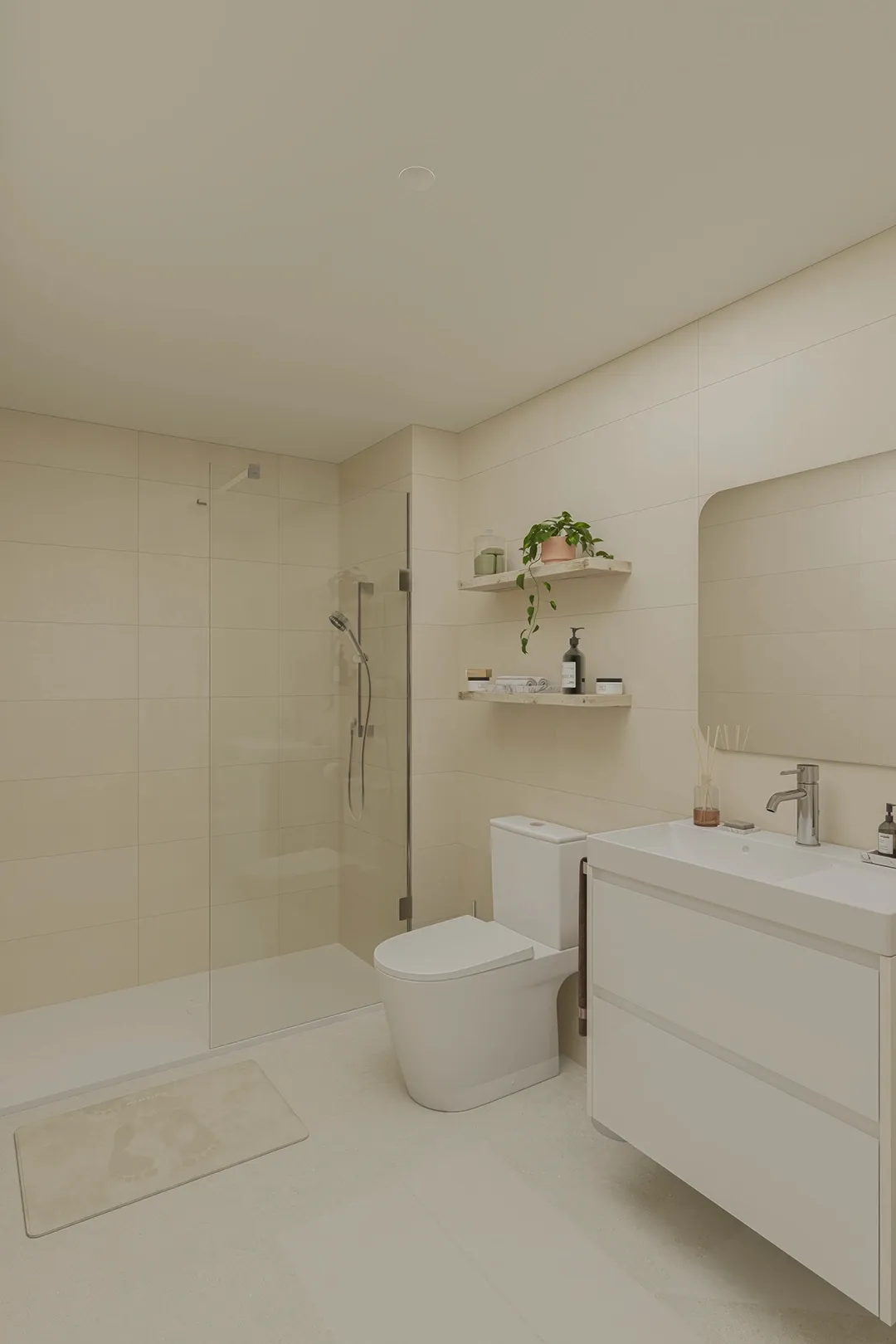 Baño completo de una vivienda del Edificio Senda