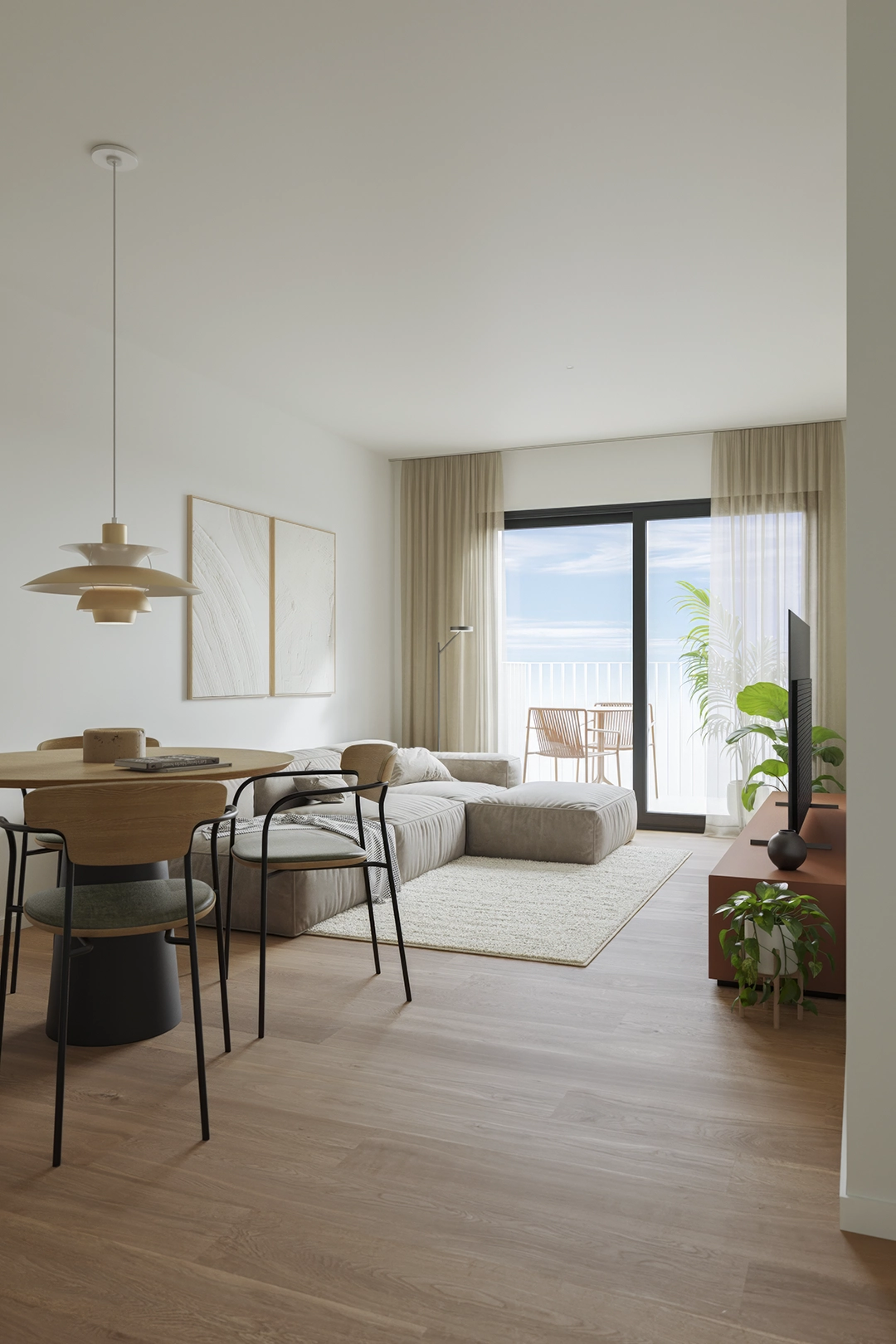 Salón luminoso piso nuevo en Museros Valencia